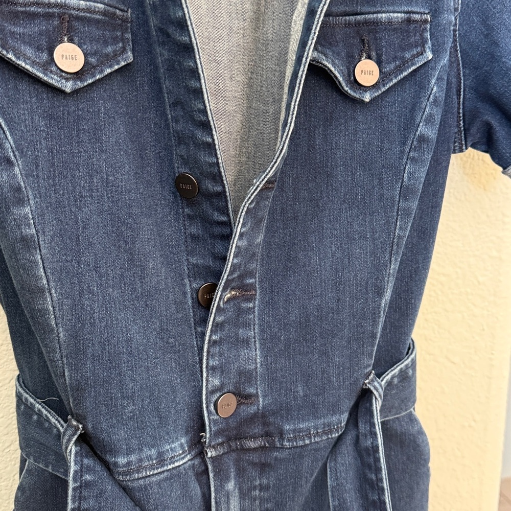 PAIGE Blue Denim Jumpsuit - Picture 9 of 16